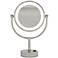 Neo Polished Nickel LED Lighted Makeup Freestanding Mirror