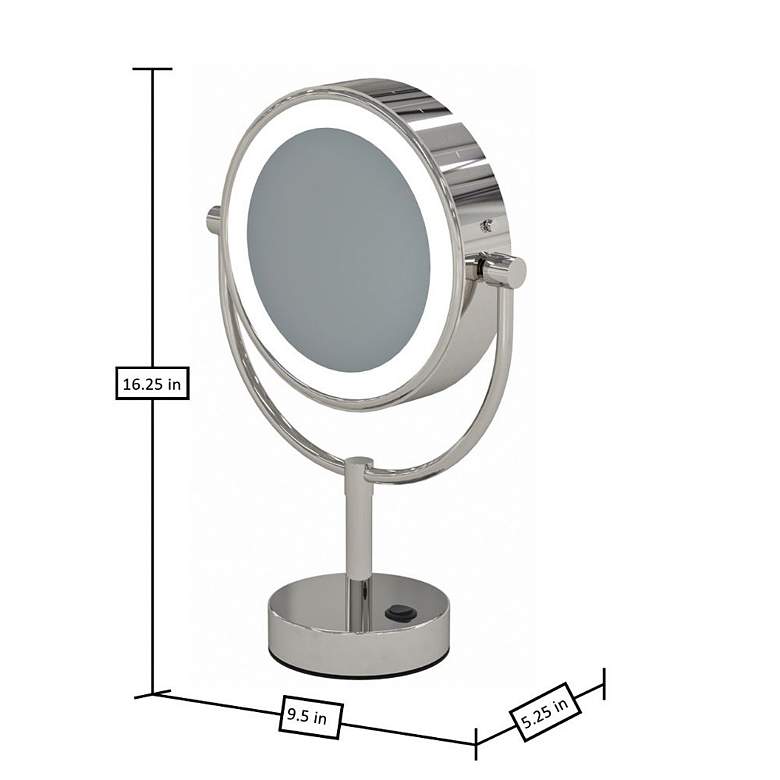 Image 7 Neo Polished Nickel LED Lighted Makeup Freestanding Mirror more views