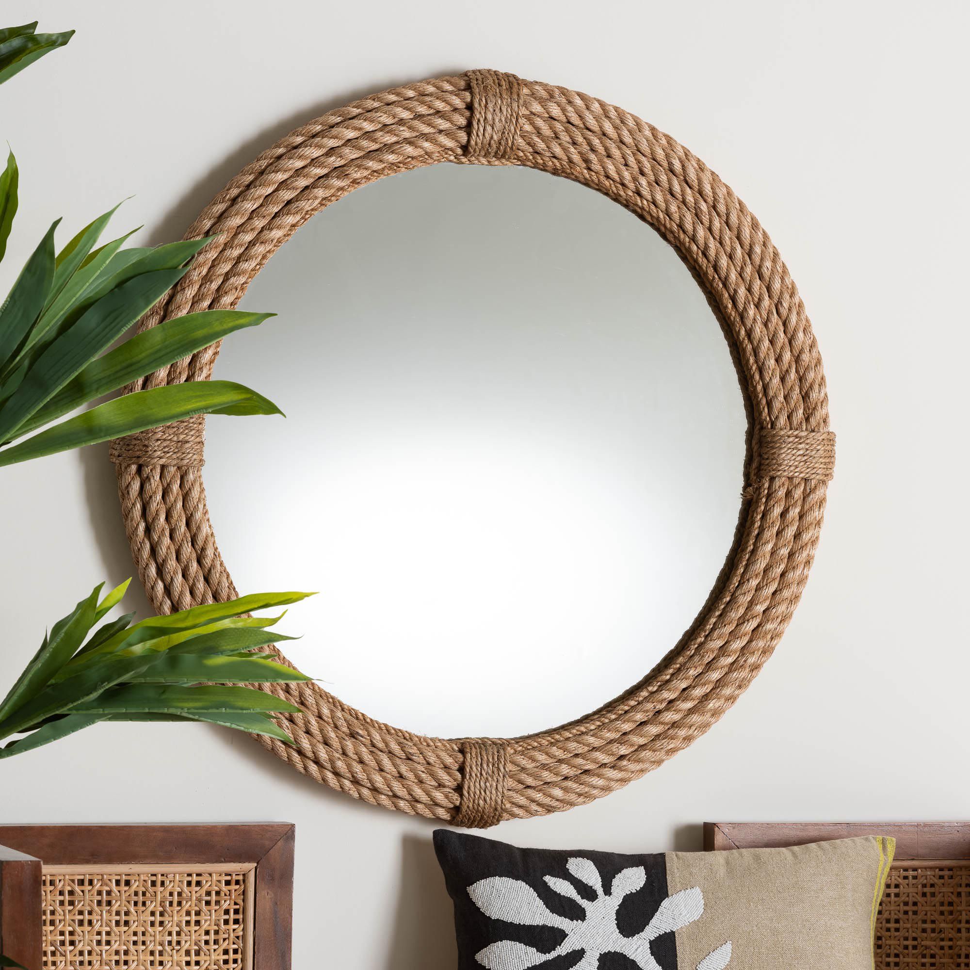 Image 3 Neo Rattan 31" Round Wall Mirror more views