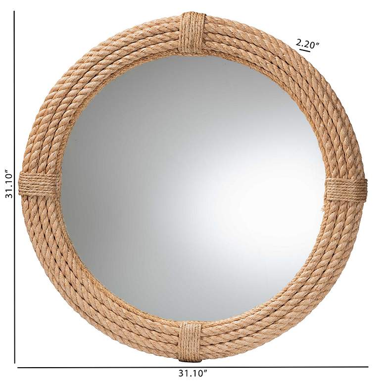 Image 5 Neo Rattan 31" Round Wall Mirror more views