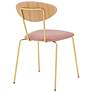 Neo Set of 2 Modern Dining Chairs in Pink Velvet, and Gold Metal Legs