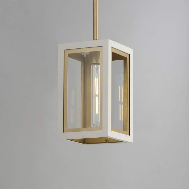 Image 3 Neoclass 12 1/2" High White and Gold Outdoor Hanging Light more views