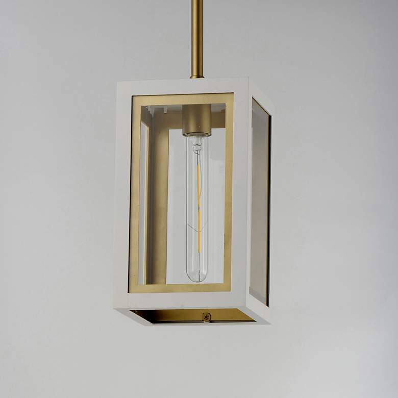 Image 4 Neoclass 12 1/2" High White and Gold Outdoor Hanging Light more views