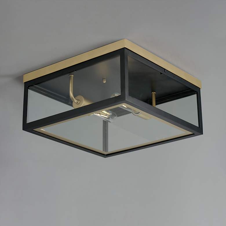 Image 3 Neoclass 13"W Black and Gold 2-Light Outdoor Ceiling Light more views
