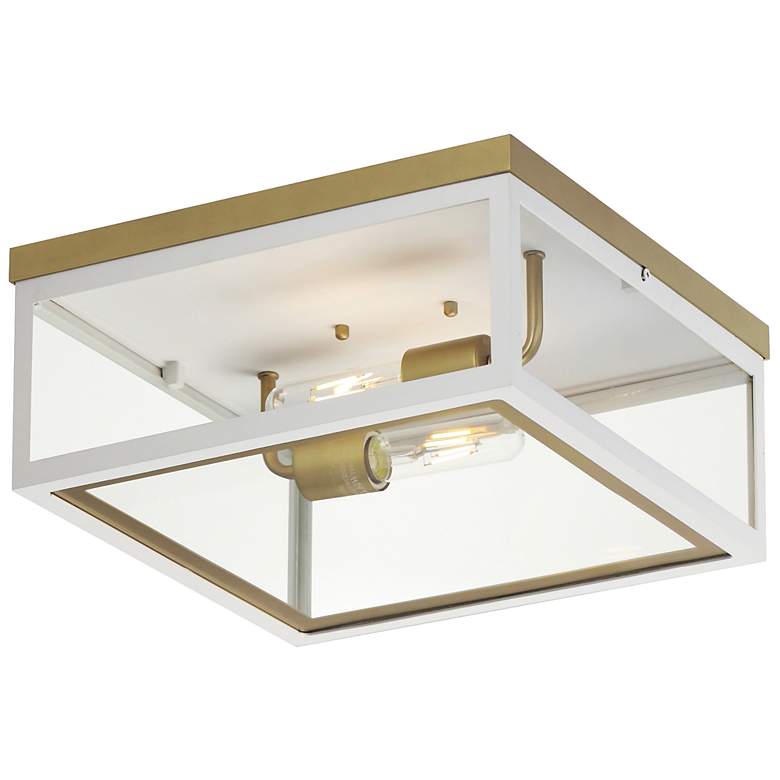 Image 2 Neoclass 2-Light Outdoor Flush Mount - White/Gold