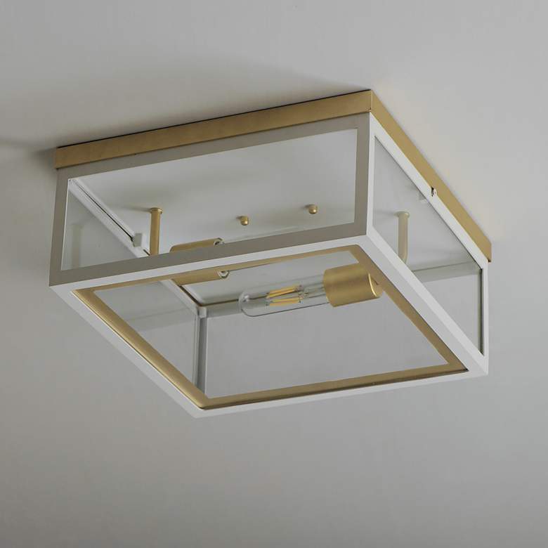 Image 3 Neoclass 2-Light Outdoor Flush Mount - White/Gold more views