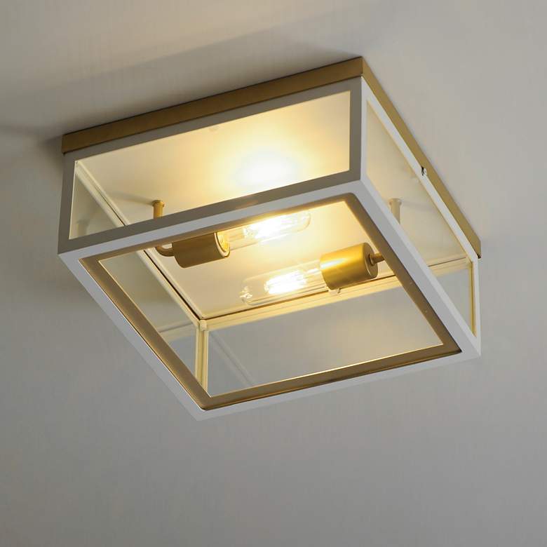 Image 4 Neoclass 2-Light Outdoor Flush Mount - White/Gold more views