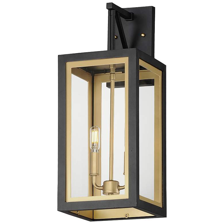 Image 1 Neoclass 21" High Black and Gold 2-Light Outdoor Wall Light