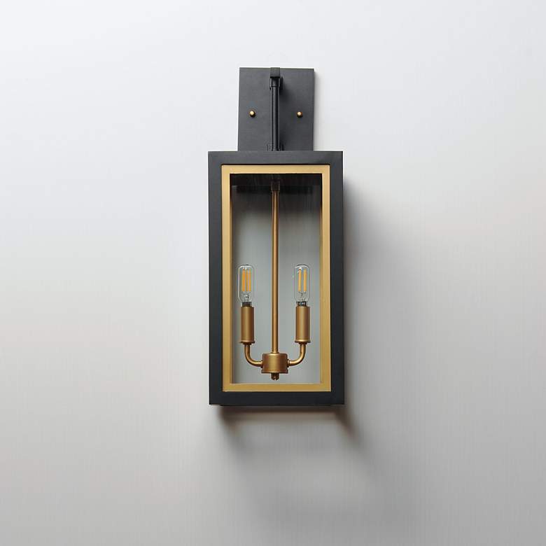 Image 2 Neoclass 21" High Black and Gold 2-Light Outdoor Wall Light more views