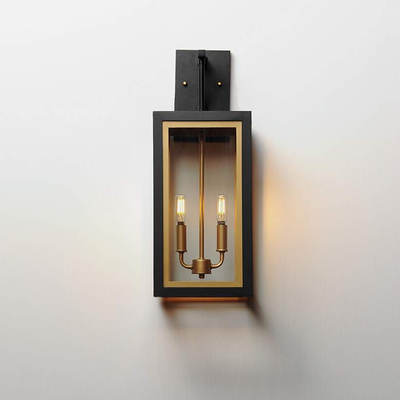 Image 3 Neoclass 21" High Black and Gold 2-Light Outdoor Wall Light more views