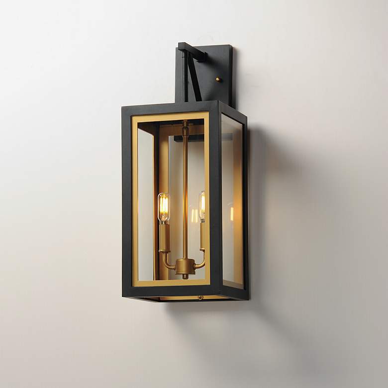 Image 5 Neoclass 21" High Black and Gold 2-Light Outdoor Wall Light more views