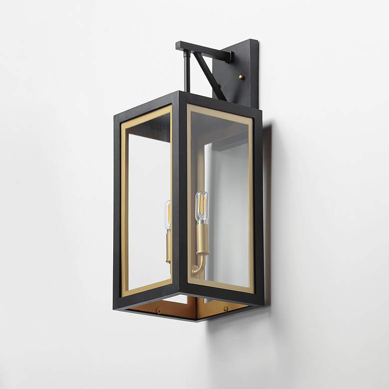 Image 6 Neoclass 21" High Black and Gold 2-Light Outdoor Wall Light more views