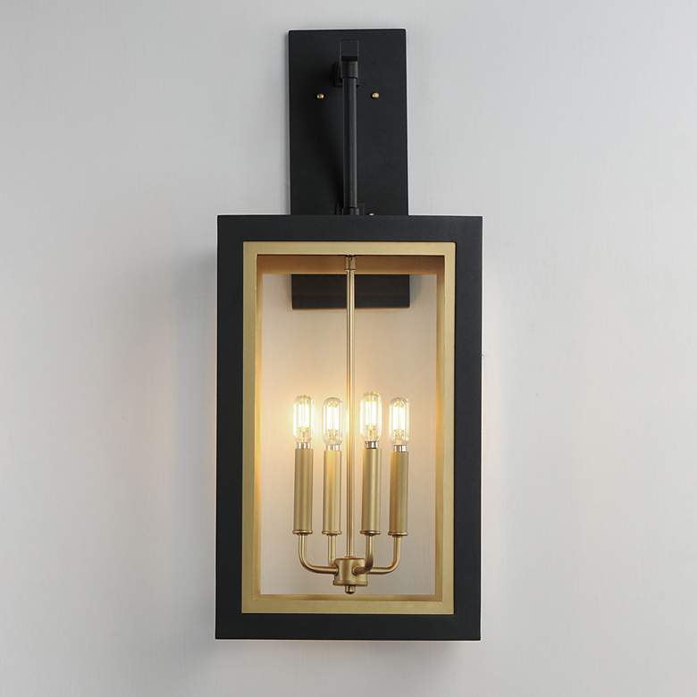 Image 4 Neoclass 4-Light Outdoor Wall Sconce - Black/Gold more views