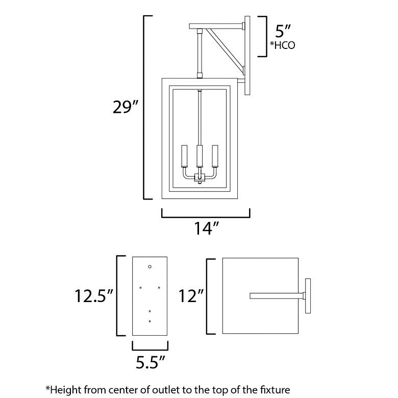 Image 7 Neoclass 4-Light Outdoor Wall Sconce - Black/Gold more views
