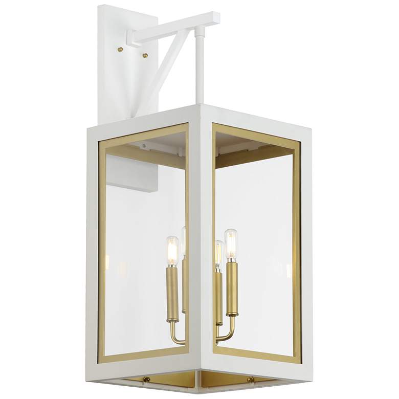 Image 1 Neoclass 4-Light Outdoor Wall Sconce - White/Gold