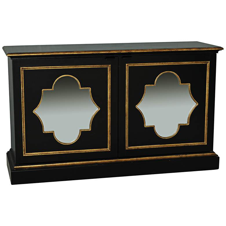 Image 1 Neoclasse Black and Gold Mirror Console Storage Chest