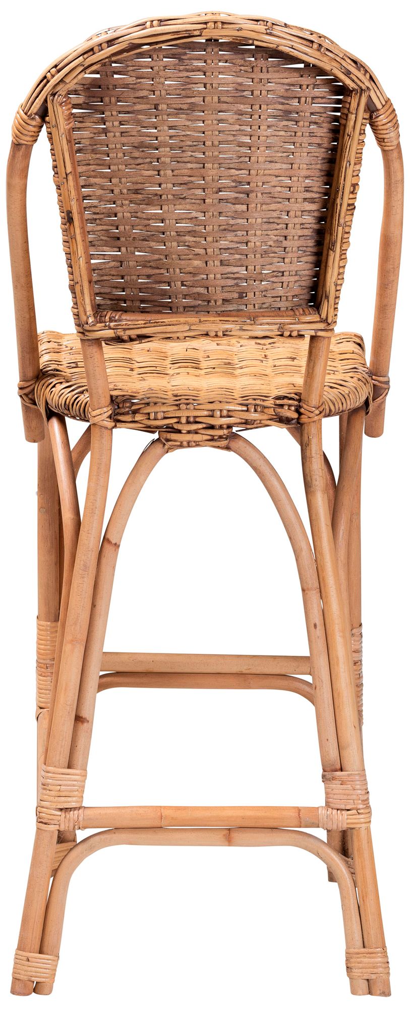 Neola 28" Natural Brown Rattan Bar Stool