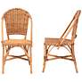 Neola Natural Brown Rattan Stackable Dining Chairs Set of 2