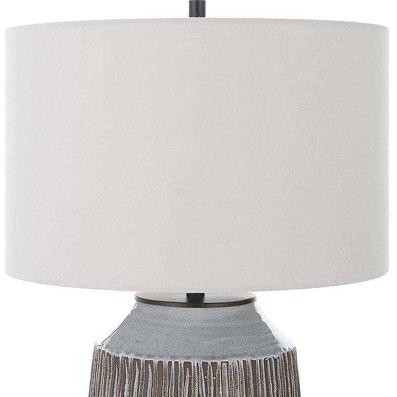 Image 7 Neolithic Blue Gray Crackle Ceramic Accent Table Lamp more views
