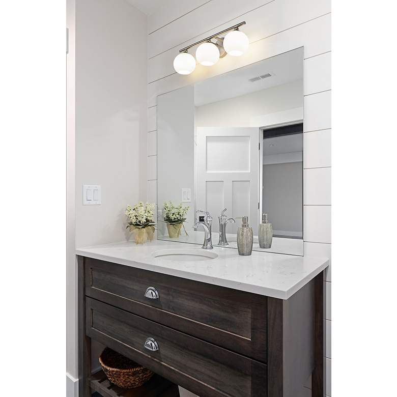 Image 3 Neoma 21 3/4" Wide Brushed Nickel 3-Light Vanity Bath Light more views