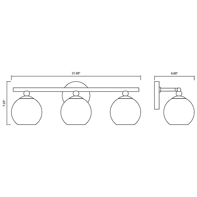 Image 4 Neoma 21 3/4" Wide Brushed Nickel 3-Light Vanity Bath Light more views