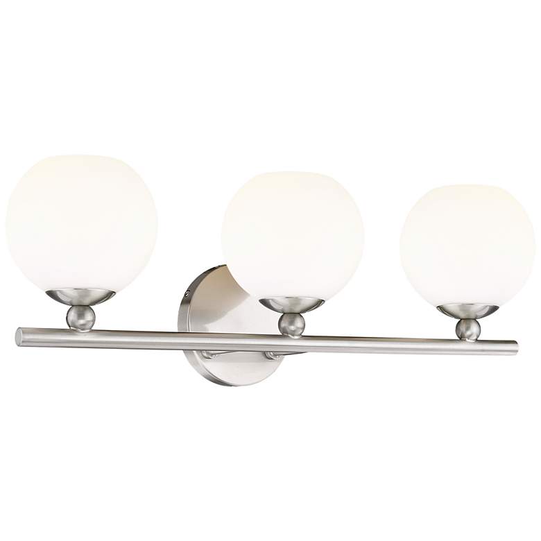 Image 5 Neoma 21 3/4" Wide Brushed Nickel 3-Light Vanity Bath Light more views
