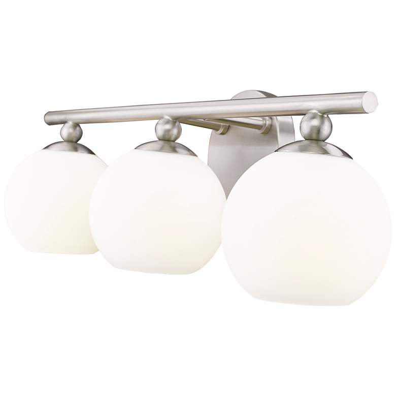 Image 7 Neoma 21 3/4" Wide Brushed Nickel 3-Light Vanity Bath Light more views