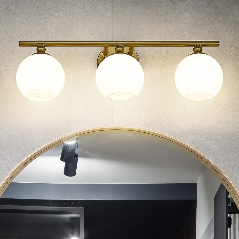 Image 1 Neoma 21 3/4" Wide Modern Gold 3-Light Vanity Bath Light