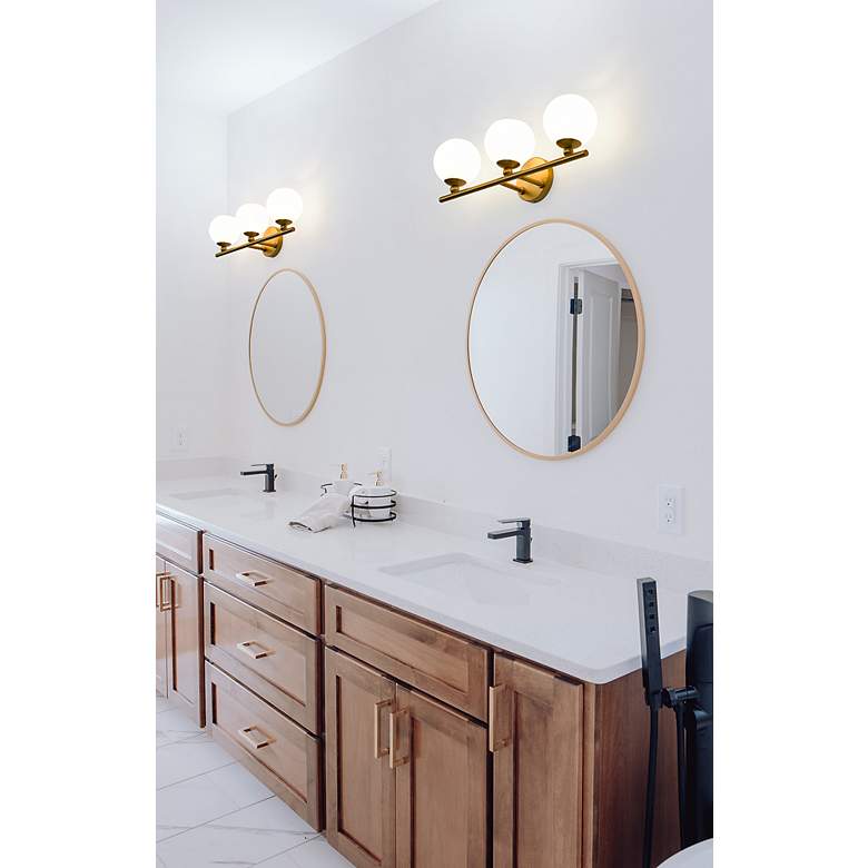 Image 4 Neoma 21 3/4" Wide Modern Gold 3-Light Vanity Bath Light more views