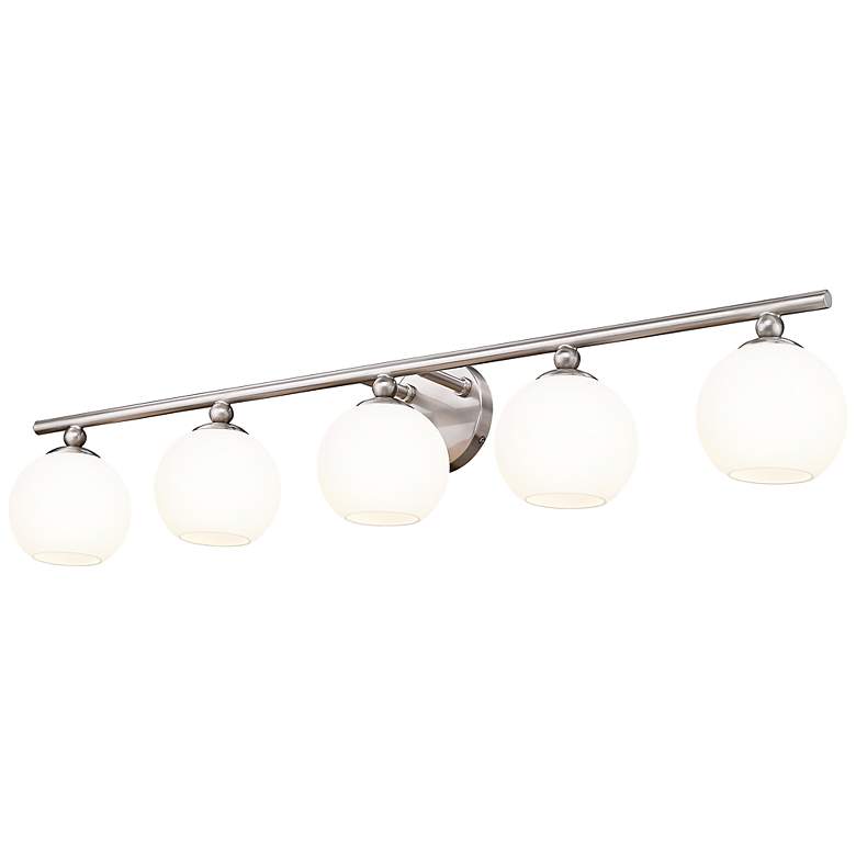 Image 6 Neoma 38 1/4" Wide Brushed Nickel 5-Light Bath Light more views