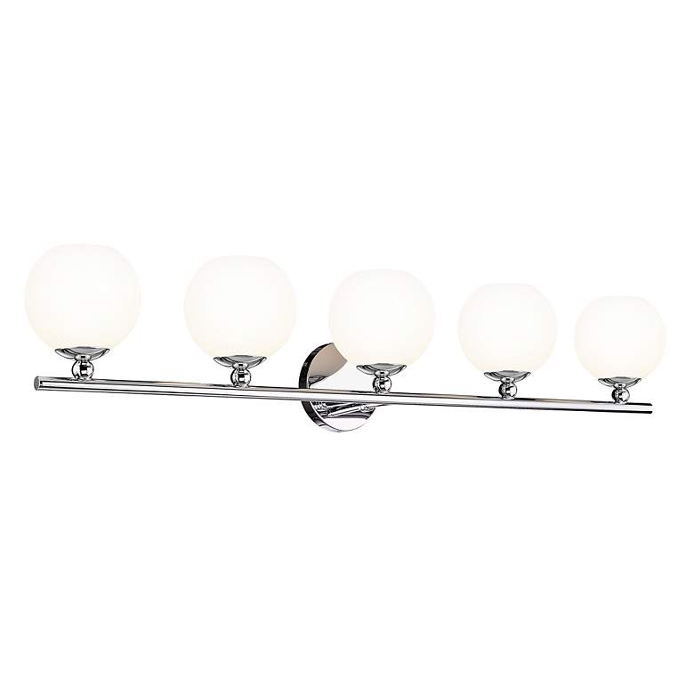 Image 5 Neoma 38 1/4" Wide Chrome 5-Light Vanity Bath Light more views