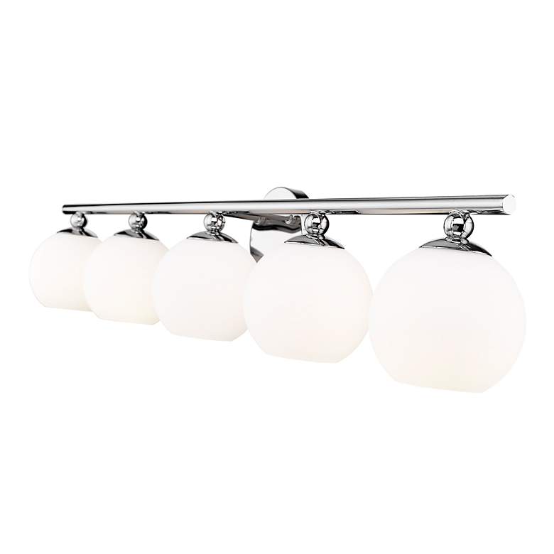 Image 7 Neoma 38 1/4" Wide Chrome 5-Light Vanity Bath Light more views