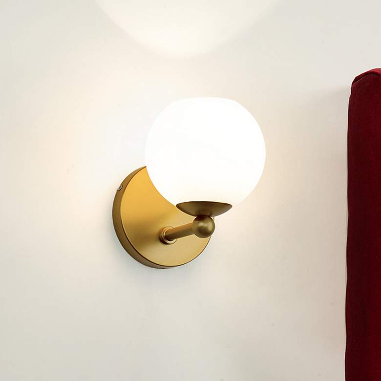 Image 1 Neoma 6 3/4" High Modern Gold Wall Sconce