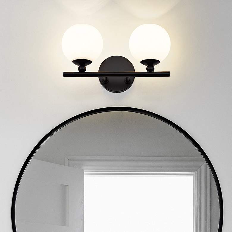 Image 2 Neoma 7 1/4" High Matte Black 2-Light Wall Sconce