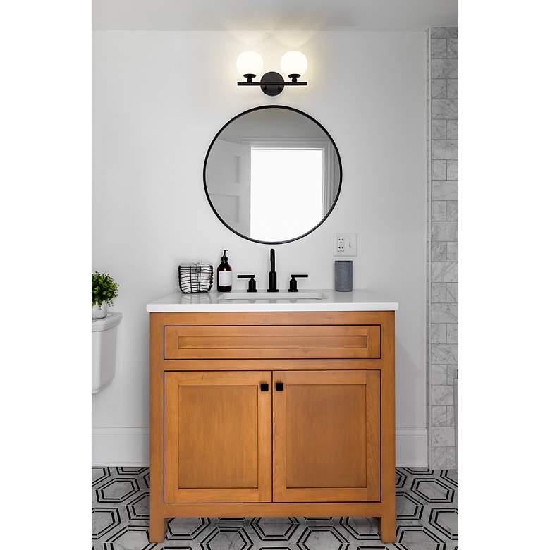 Image 4 Neoma 7 1/4" High Matte Black 2-Light Wall Sconce more views