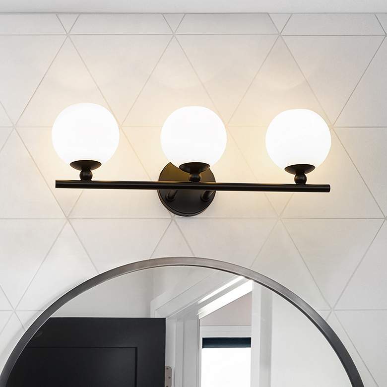 Image 1 Neoma by Z-Lite Matte Black 3 Light Vanity