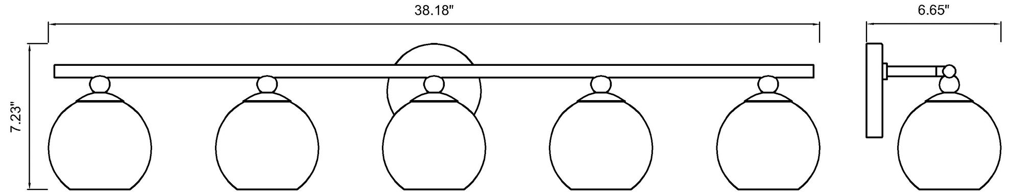 Neoma by Z-Lite Modern Gold 5 Light Vanity