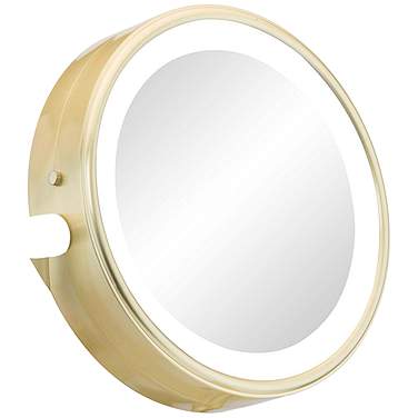 NeoModern Brushed Brass LED Lighted 7X Magnified Lens