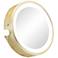 NeoModern Brushed Brass LED Lighted 7X Magnified Lens