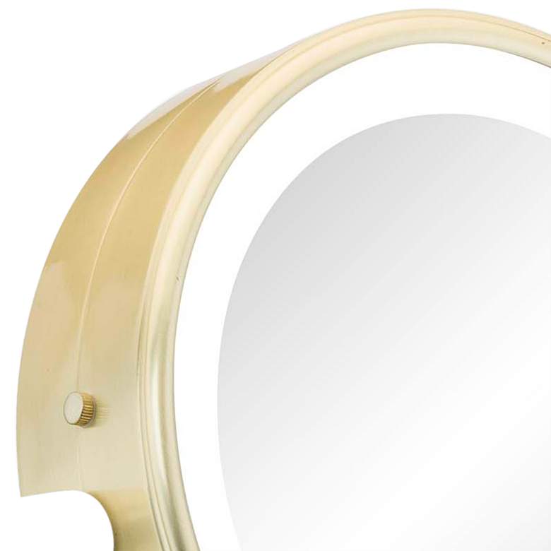 Image 2 NeoModern Brushed Brass LED Lighted 7X Magnified Lens more views