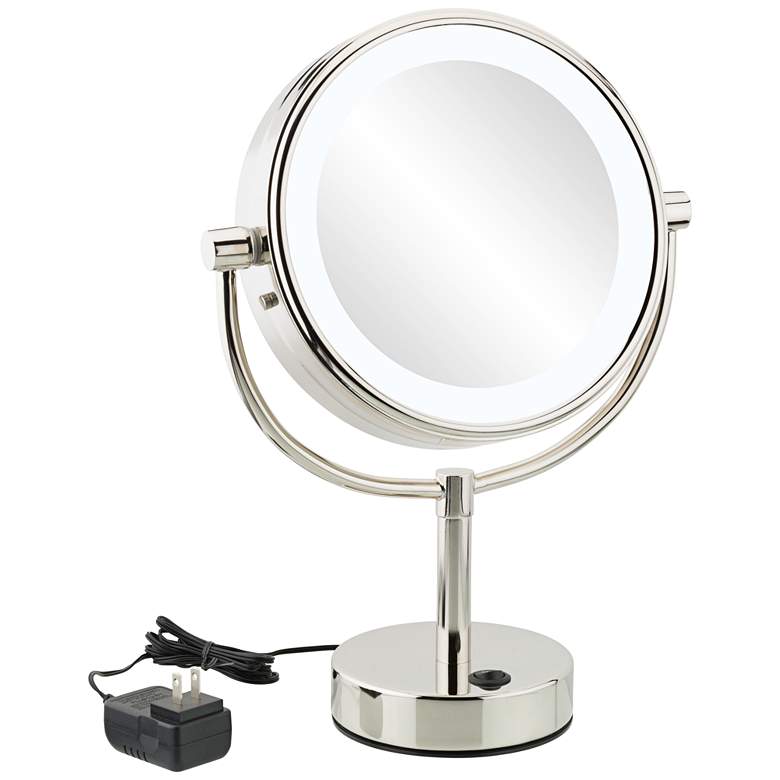 Image 1 Neomodern Chrome Cool White LED Magnified Makeup Mirror