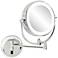 NeoModern Chrome LED Lighted Magnified Round Makeup Mirror