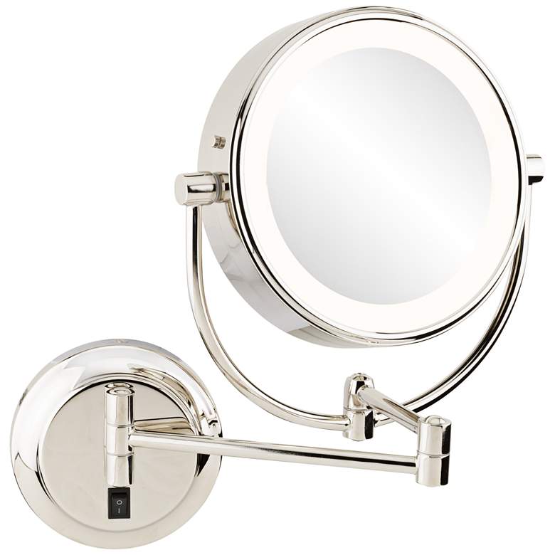 Image 1 Neomodern Polished Nickel LED Wall Makeup Mirror