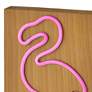 4_Neon 9" High Wood Framed Flamingo LED Accent Table Lamp more views