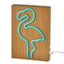 6_Neon 9" High Wood Framed Flamingo LED Accent Table Lamp more views