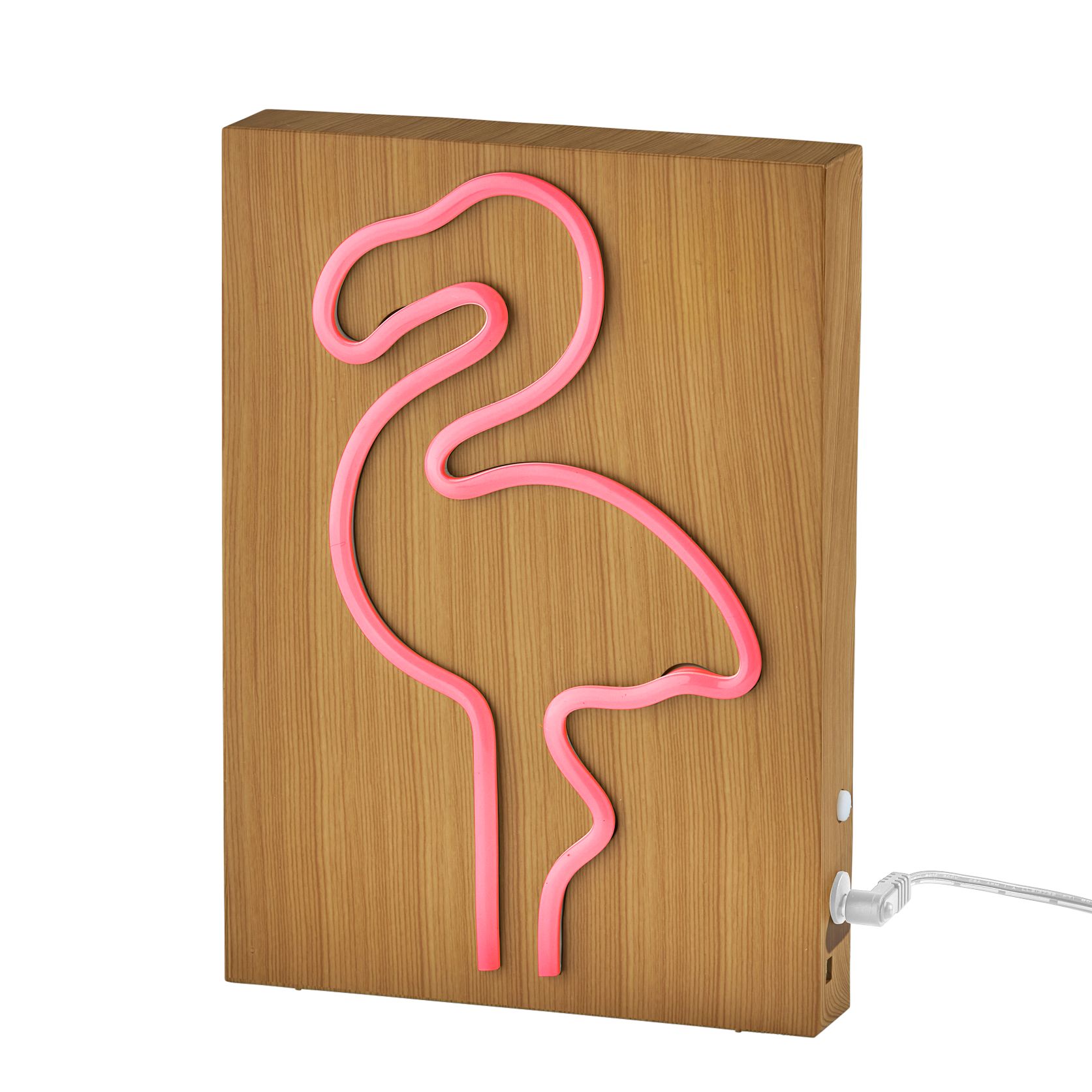 Neon 9" High Wood Framed Flamingo LED Accent Table Lamp in scene