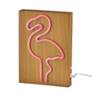 Neon 9" High Wood Framed Flamingo LED Accent Table Lamp in scene