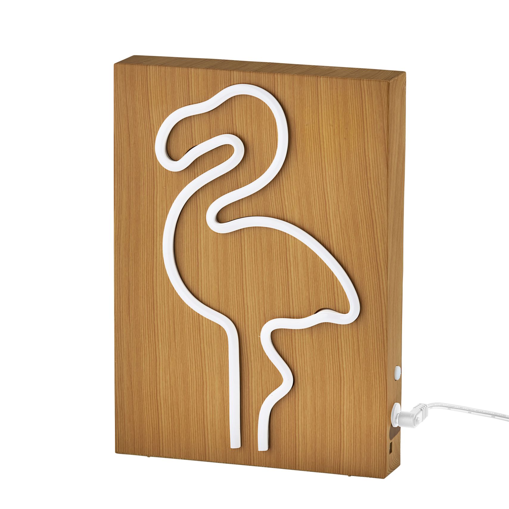 Neon 9" High Wood Framed Flamingo LED Accent Table Lamp in scene