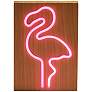 Neon 9" High Wood Framed Flamingo LED Accent Table Lamp in scene