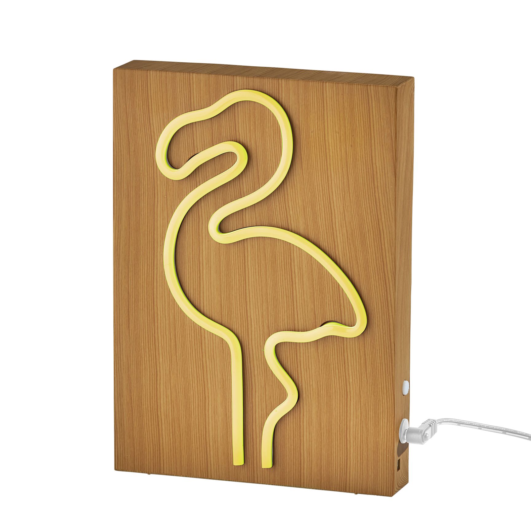 Neon 9" High Wood Framed Flamingo LED Accent Table Lamp in scene